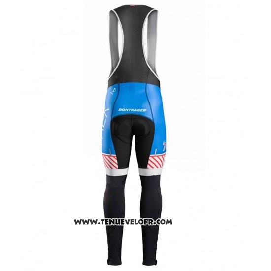 2016 Maillot Ciclismo Trek Bontrager Bleu et Blanc Manches Longues et Cuissard